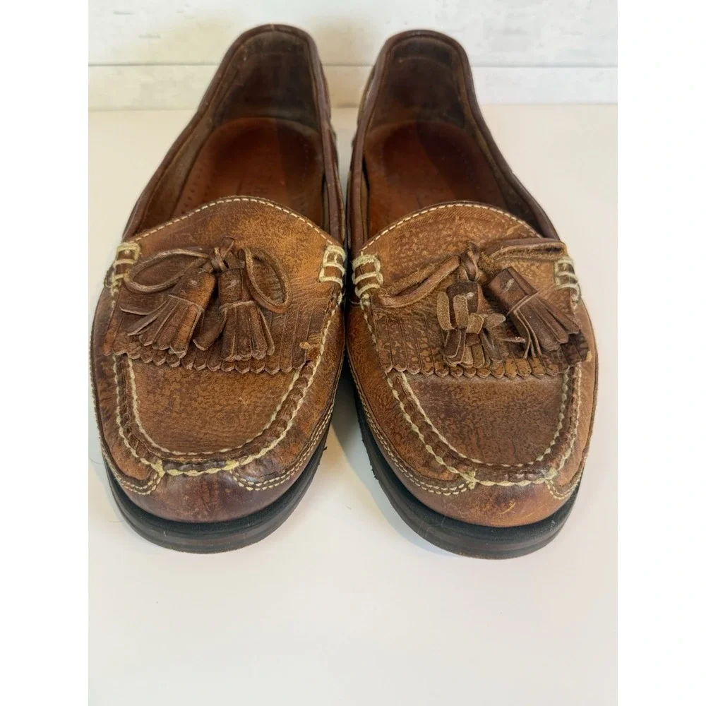 Cole Haan Mens 11 N Brown Leather Tassel Kiltie Loafers Style 4156